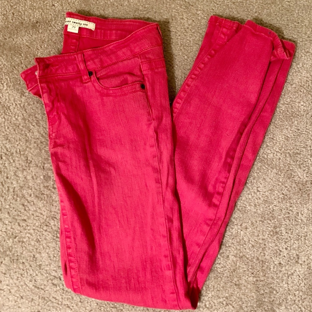 Forever 21 Red Skinnies